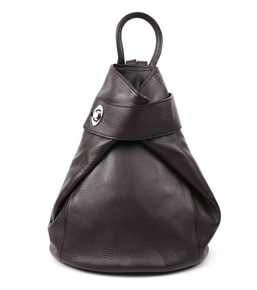 F285 Genuine Leather Stylish Backpack with front Buckle - Image 4