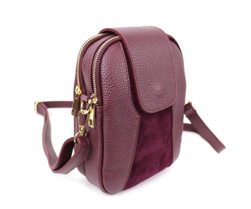 F255 Medium Leather Suede Crossbody Bag - Image 2