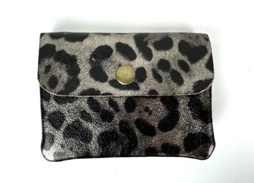 Small Leopard Print Metallic Money Pouch - Image 4