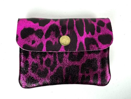 Small Leopard Print Metallic Money Pouch - Image 6