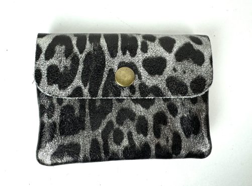 Small Leopard Print Metallic Money Pouch - Image 8