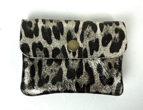 Small Leopard Print Metallic Money Pouch - Image 9