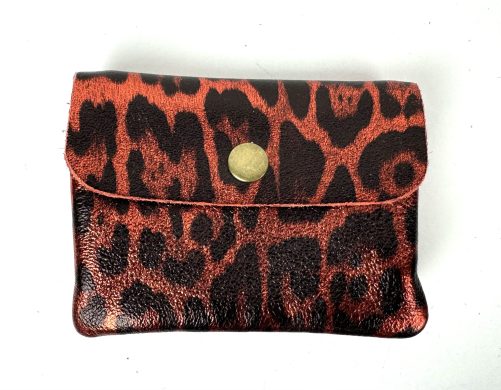 Small Leopard Print Metallic Money Pouch - Image 11