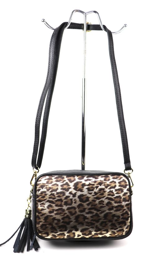 V312A Leather Animal Print Box Bag - Image 8