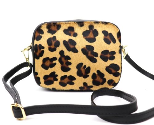 V313 Soft Leather Animal Fur Crossbody Bag