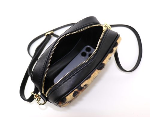 V313 Soft Leather Animal Fur Crossbody Bag - Image 6