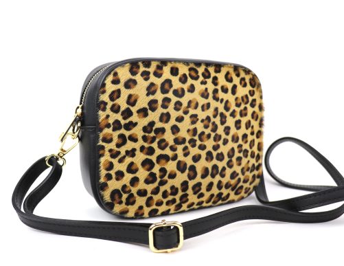 V313 Soft Leather Animal Fur Crossbody Bag - Image 7