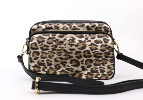 V319 Double Zip Animal Print Crossbody Bag - Image 6