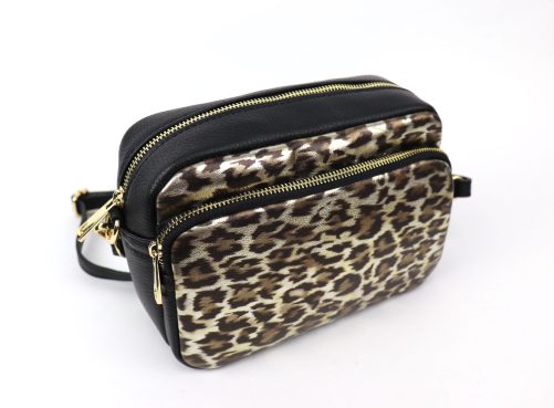 V319 Double Zip Animal Print Crossbody Bag - Image 7