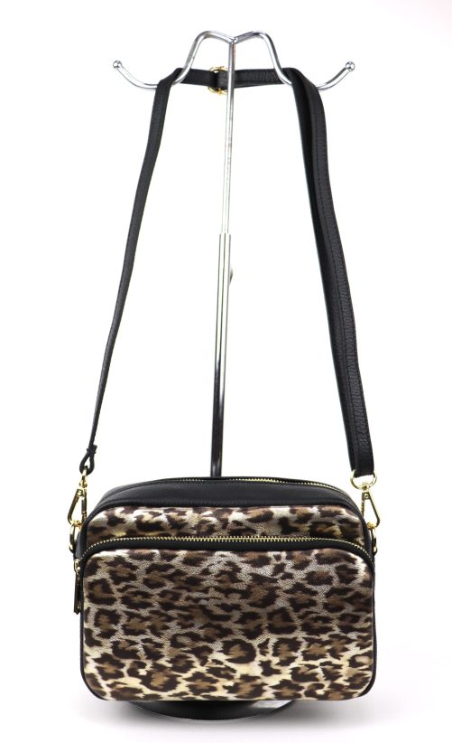 V319 Double Zip Animal Print Crossbody Bag - Image 8