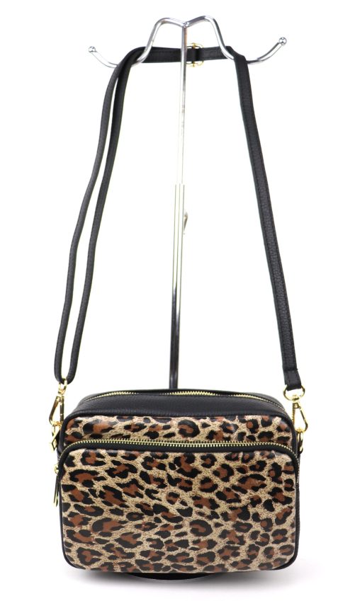 V319 Double Zip Animal Print Crossbody Bag - Image 5