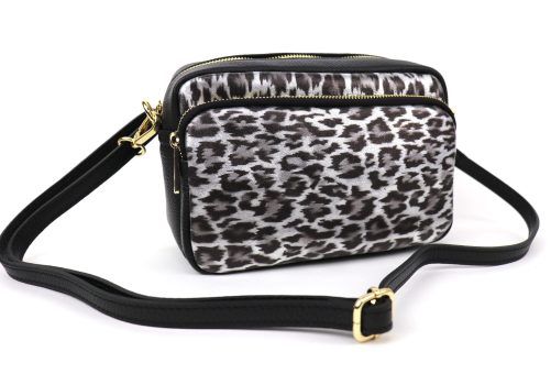 V319 Double Zip Animal Print Crossbody Bag