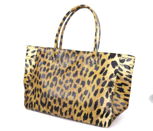 F295 Animal Print Leather Two Style Shopper Bag