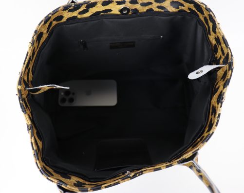 F295 Animal Print Leather Two Style Shopper Bag - Image 4