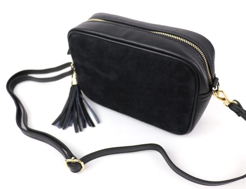 V312 Suede/Grain Crossbody Box Bag - Image 11