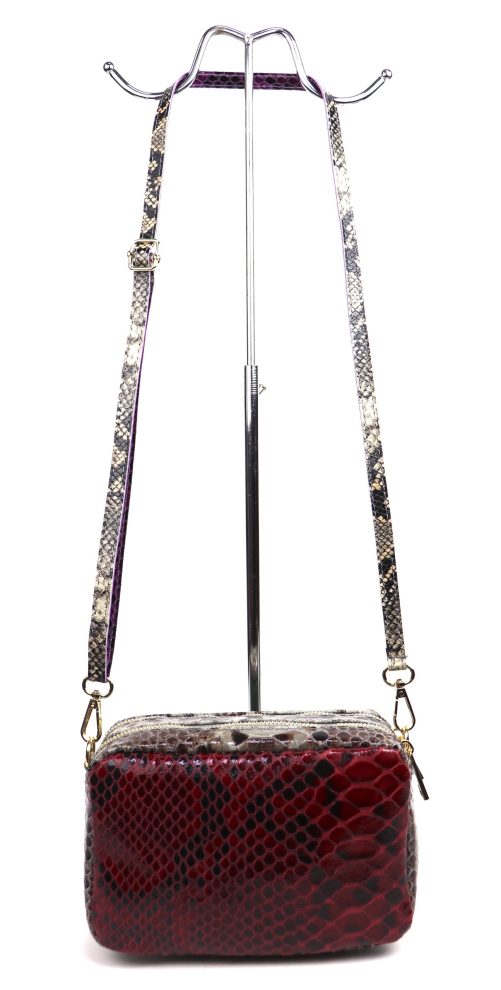 V330 Snake Print Multi-Colour Crossbody Box Bag - Image 15