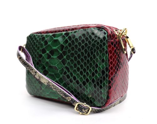 V330 Snake Print Multi-Colour Crossbody Box Bag