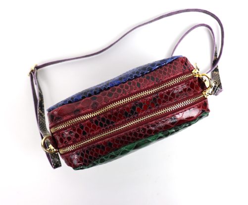 V330 Snake Print Multi-Colour Crossbody Box Bag - Image 4