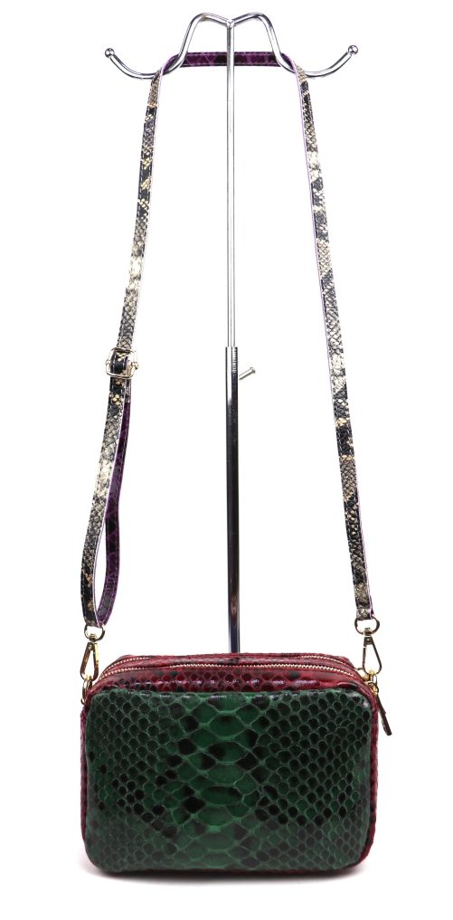 V330 Snake Print Multi-Colour Crossbody Box Bag - Image 5