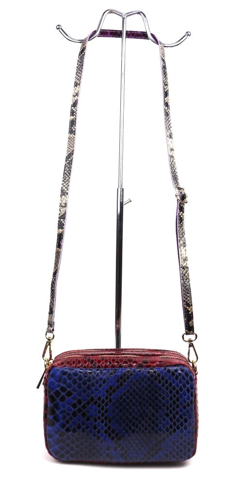 V330 Snake Print Multi-Colour Crossbody Box Bag - Image 6