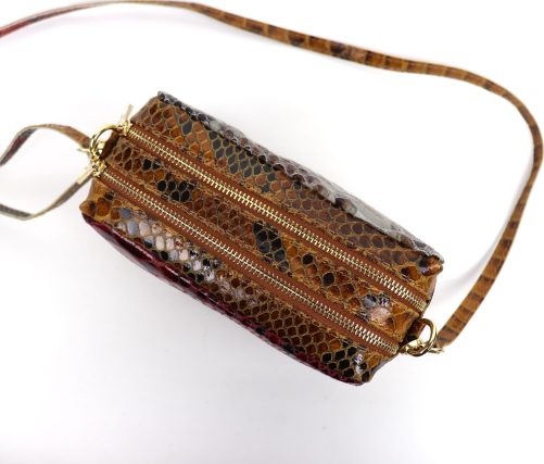 V330 Snake Print Multi-Colour Crossbody Box Bag - Image 11