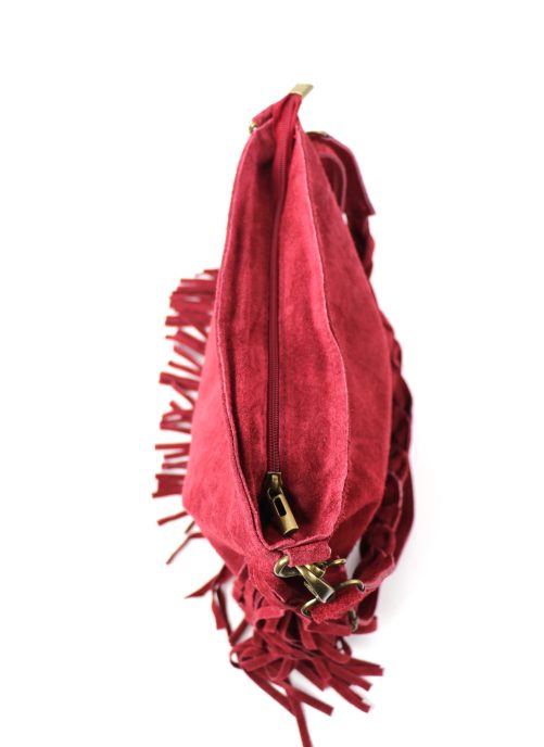 M563S Suede Fringe Shoulder/Crossbody Bag - Image 4