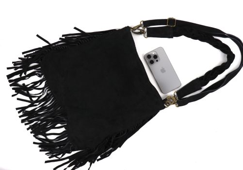 M563S Suede Fringe Shoulder/Crossbody Bag - Image 9