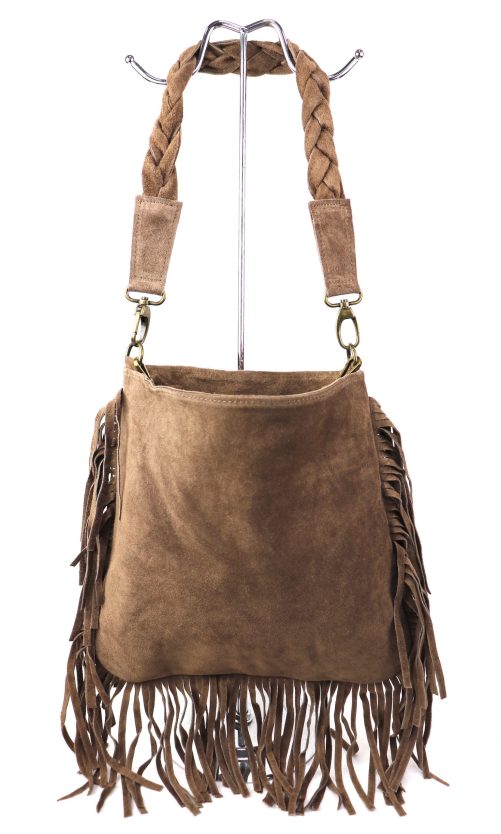 M563S Suede Fringe Shoulder/Crossbody Bag - Image 10