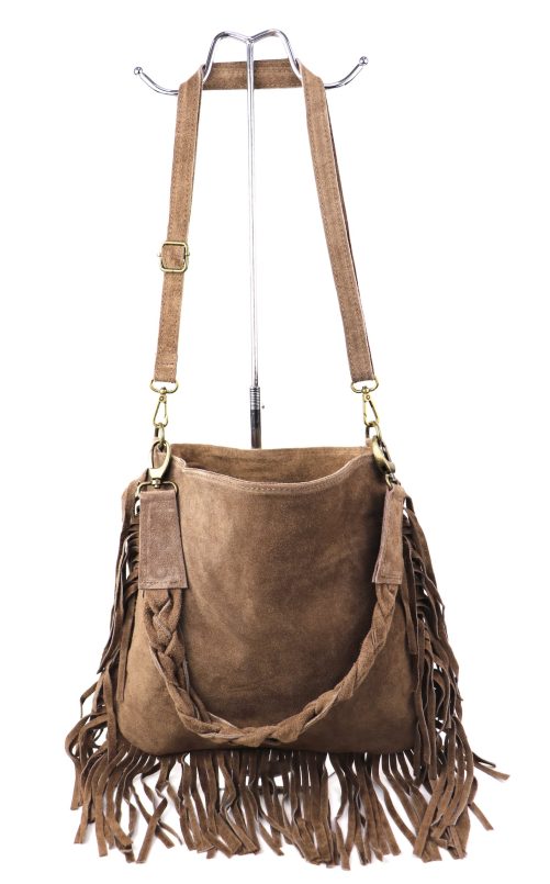 M563S Suede Fringe Shoulder/Crossbody Bag - Image 11