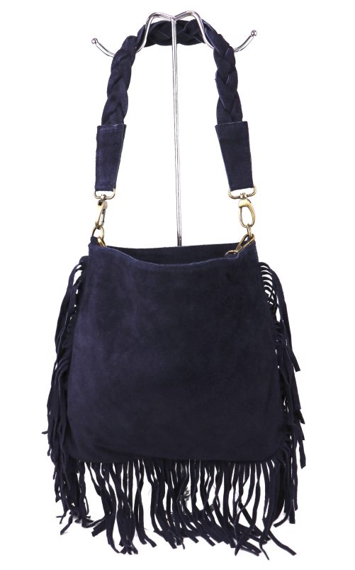 M563S Suede Fringe Shoulder/Crossbody Bag - Image 12