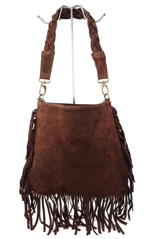 M563S Suede Fringe Shoulder/Crossbody Bag - Image 14