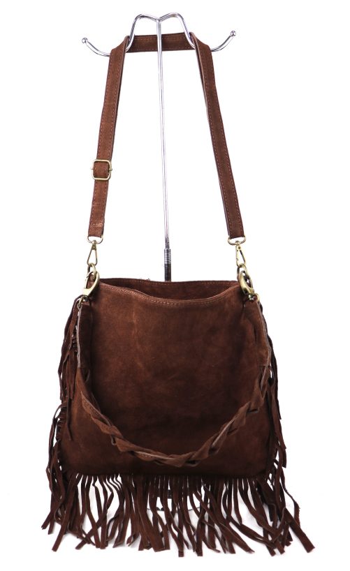 M563S Suede Fringe Shoulder/Crossbody Bag - Image 15