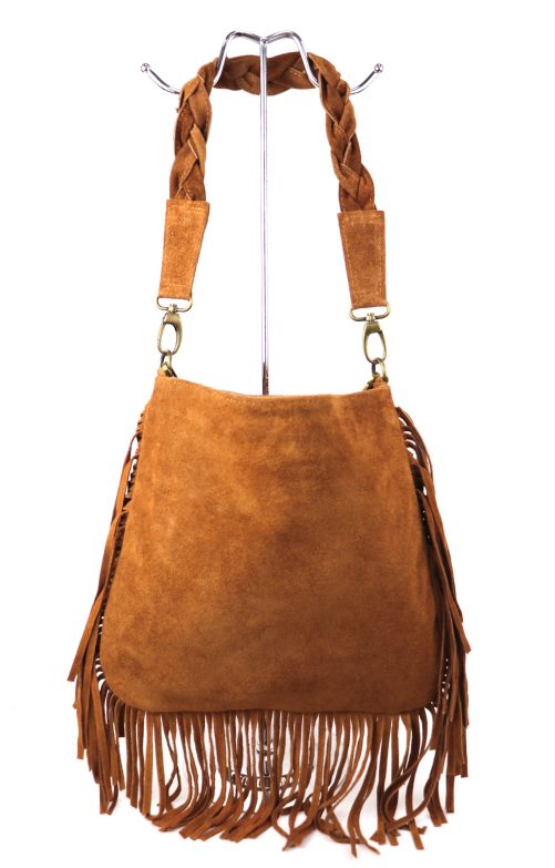 M563S Suede Fringe Shoulder/Crossbody Bag - Image 16